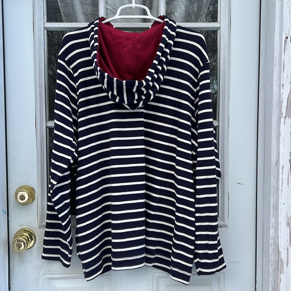 L.L. Bean Navy/White Full Zip Sweater Jacket~Women’s Size 3X - Picture 4 of 5